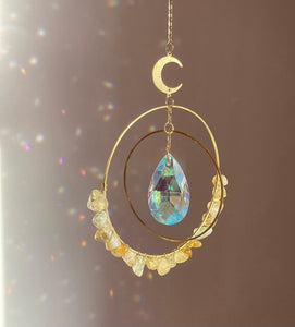 Stunning crystal double hoop Sun catchers