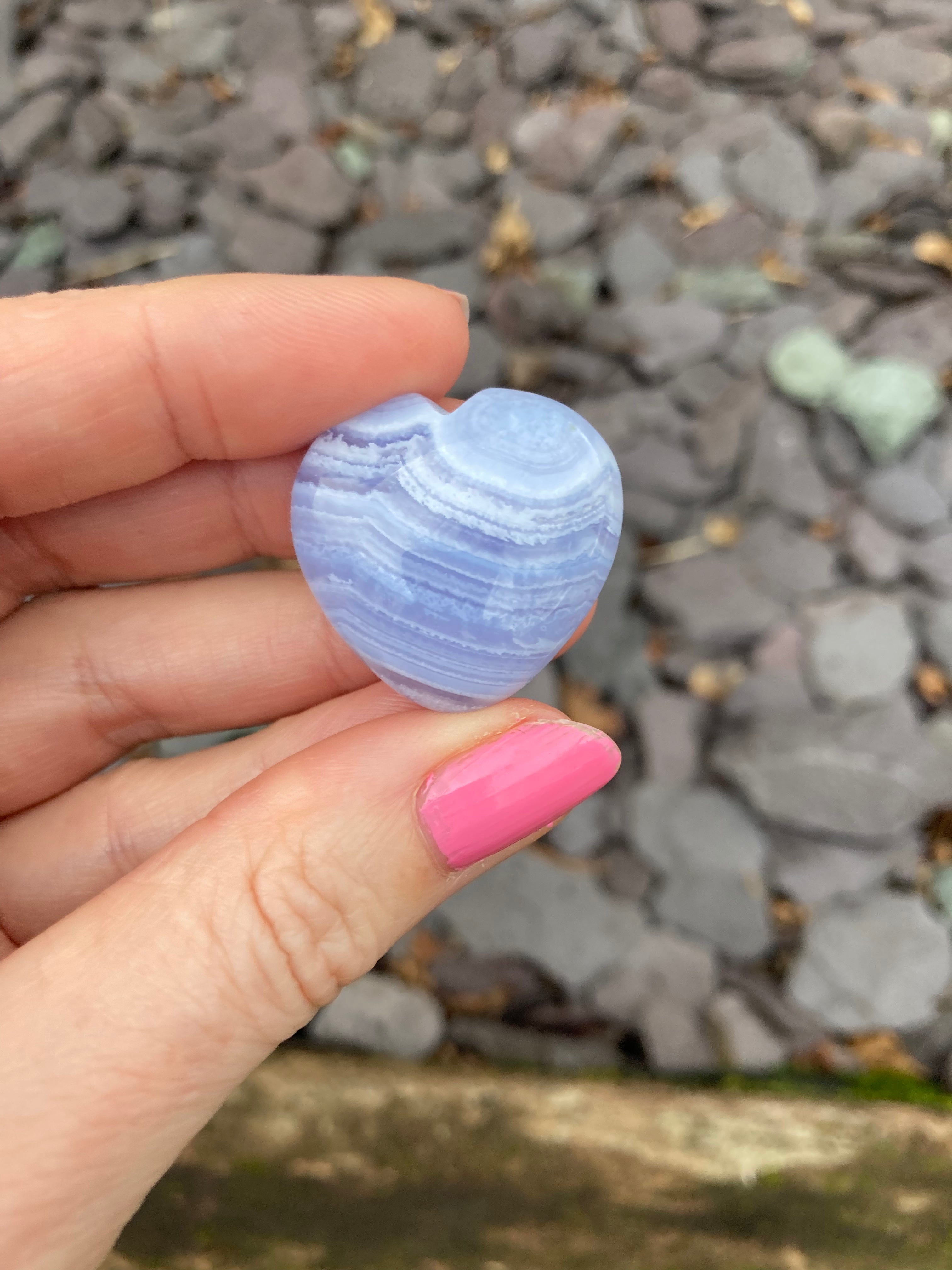 Aura Blue Lace Agate palms 💙✨