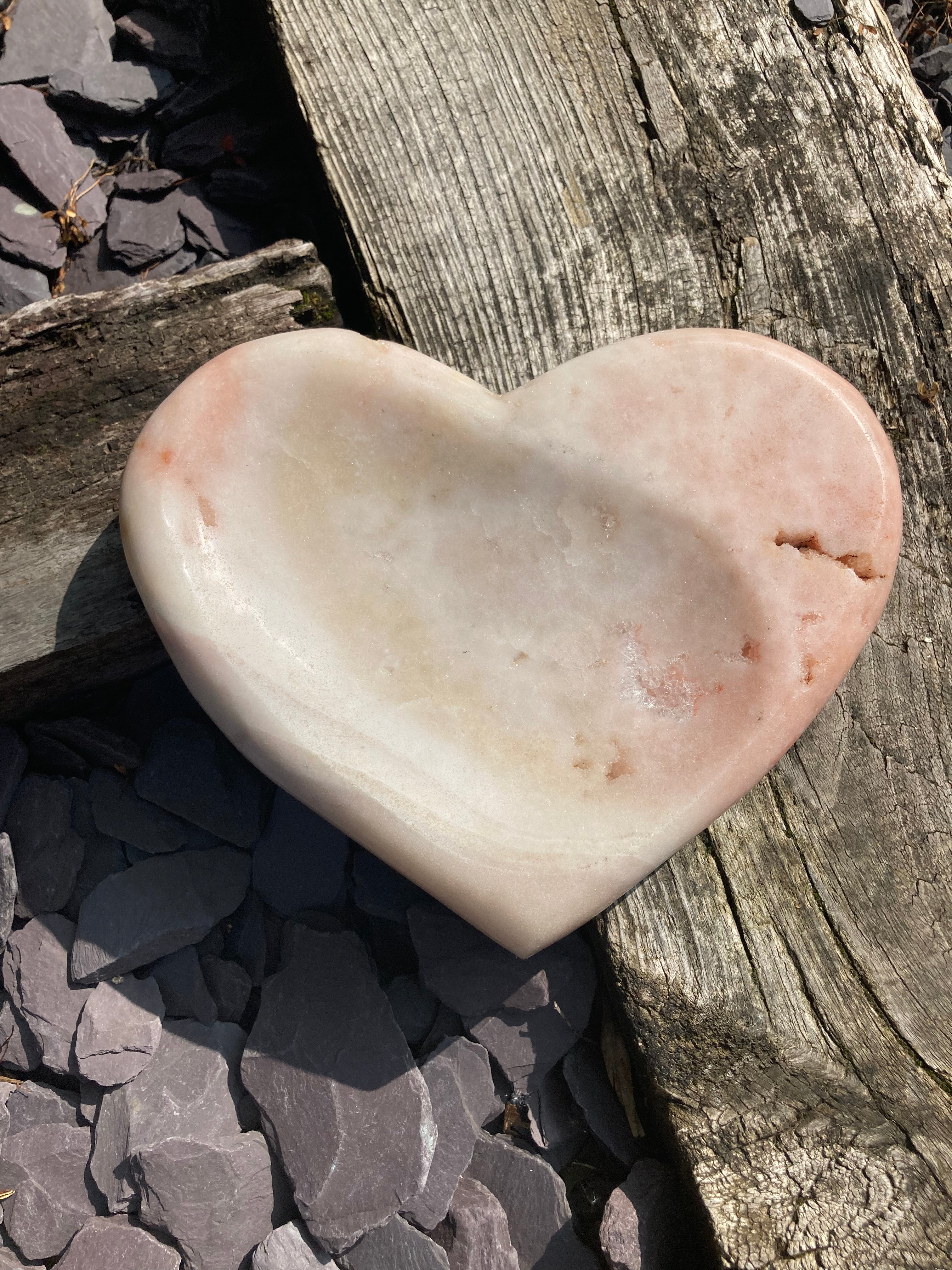 Huge Pink Amethyst  druzy heart bowl 💖✨