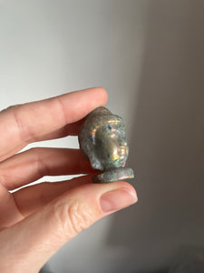 Mini sunset flashy Labradorite Buddha head