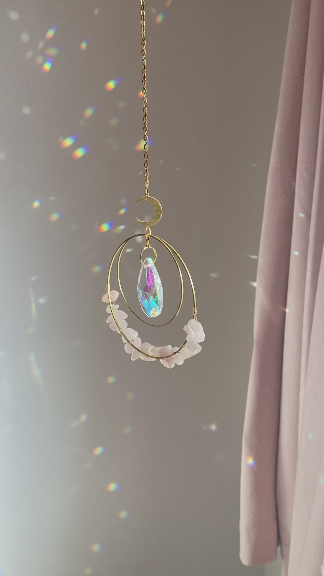 Stunning crystal double hoop Sun catchers