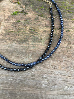 Load image into Gallery viewer, Sapphire 💙 Black Obsidian 🖤 anklets
