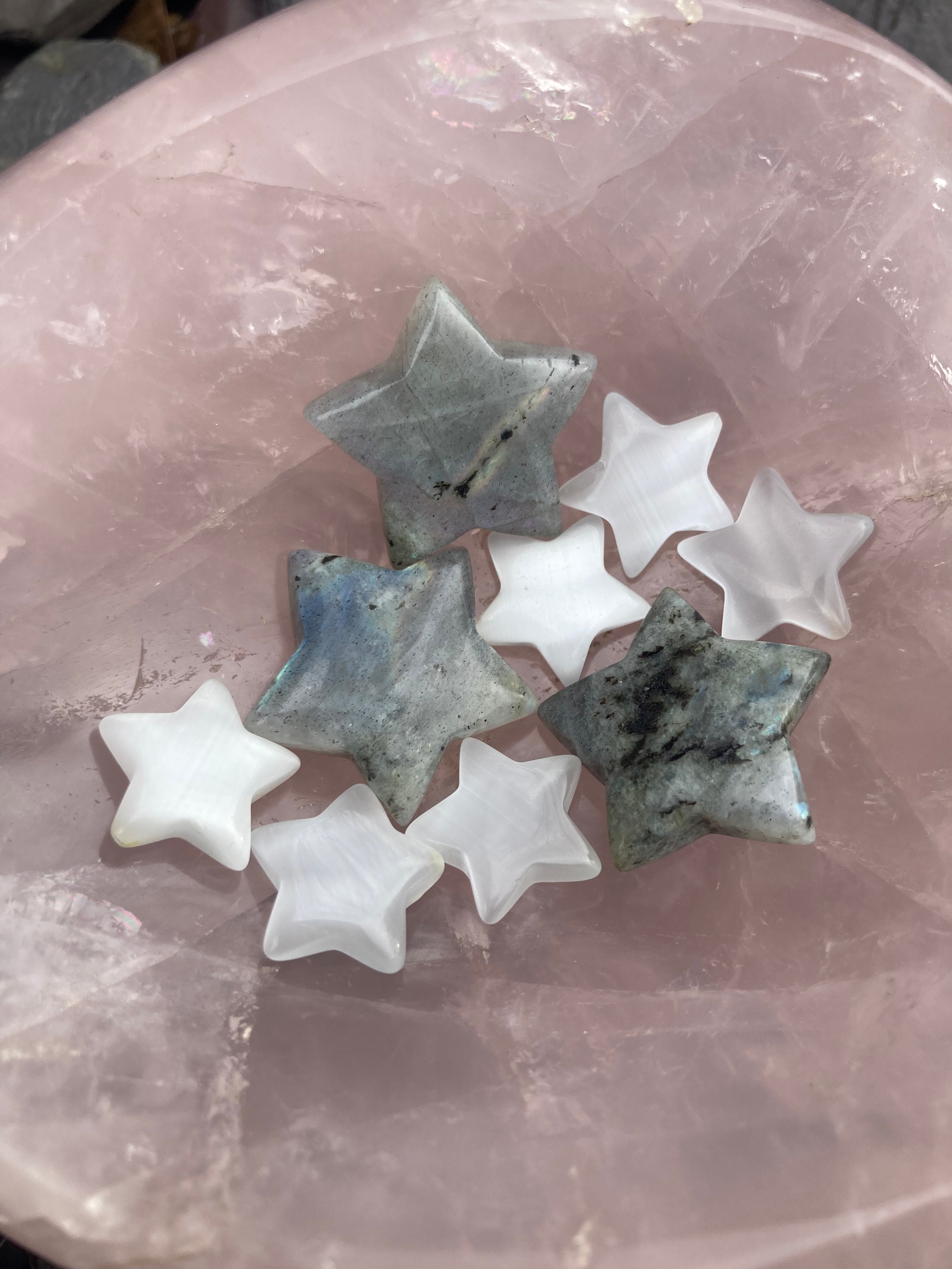 Mini Selenite & Flashy Labarodite stars ⭐️