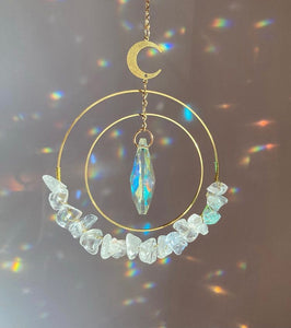 Stunning crystal double hoop Sun catchers