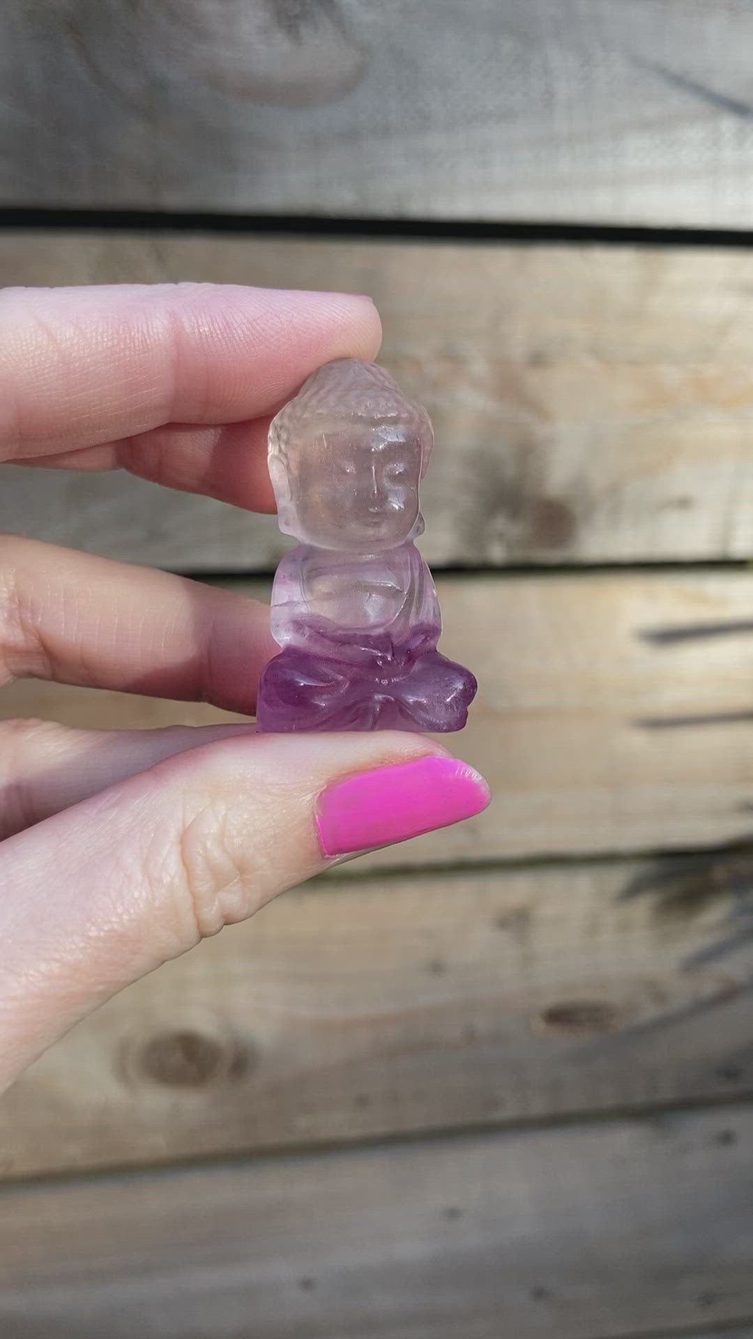 Rare purple & white flourite mini Buddhas