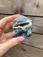 Load image into Gallery viewer, Moss Agate stunning super druzy unique towers💚✨
