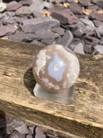 Load image into Gallery viewer, Blue druzy Flower Agate sphere
