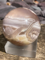 Load image into Gallery viewer, Double druzy Flower agate sphere
