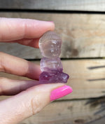 Load image into Gallery viewer, Rare purple &amp; white flourite mini Buddhas
