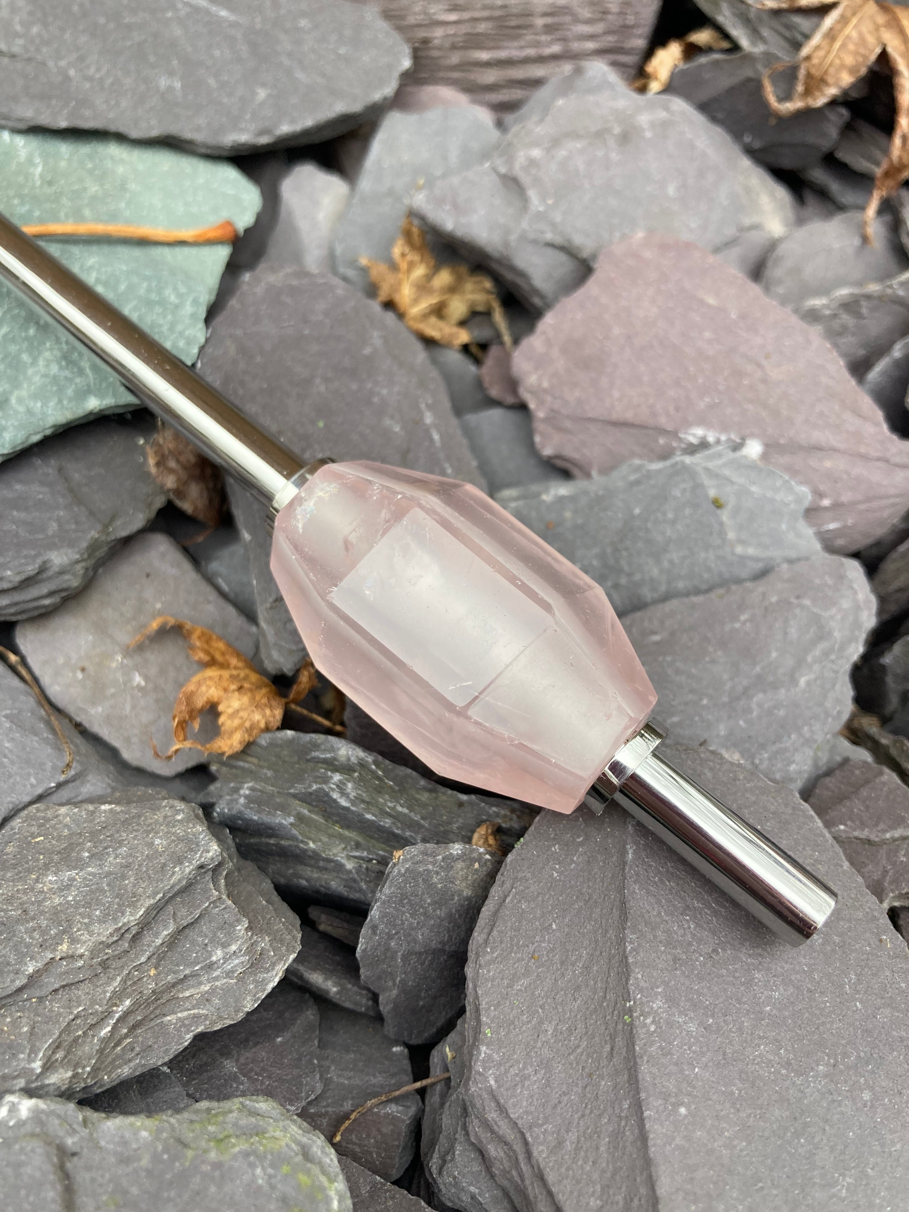 Rose quartz & Clear quartz straws