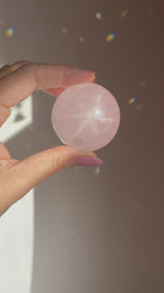 Load and play video in Gallery viewer, Super high quality icey Star Rose Quartz spheres
