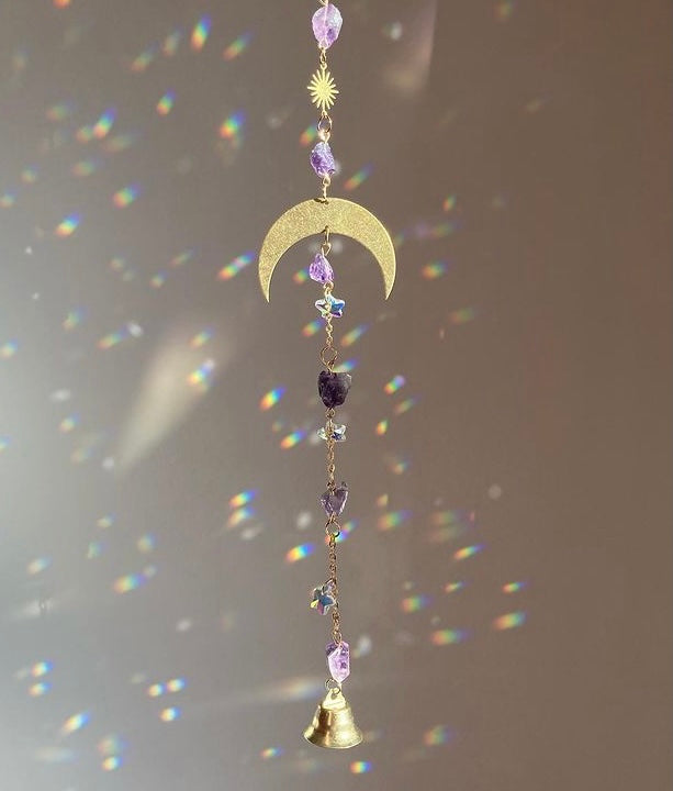 Small Amethyst moon 🌙 and star ⭐️ Sun catcher