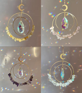 Stunning crystal double hoop Sun catchers