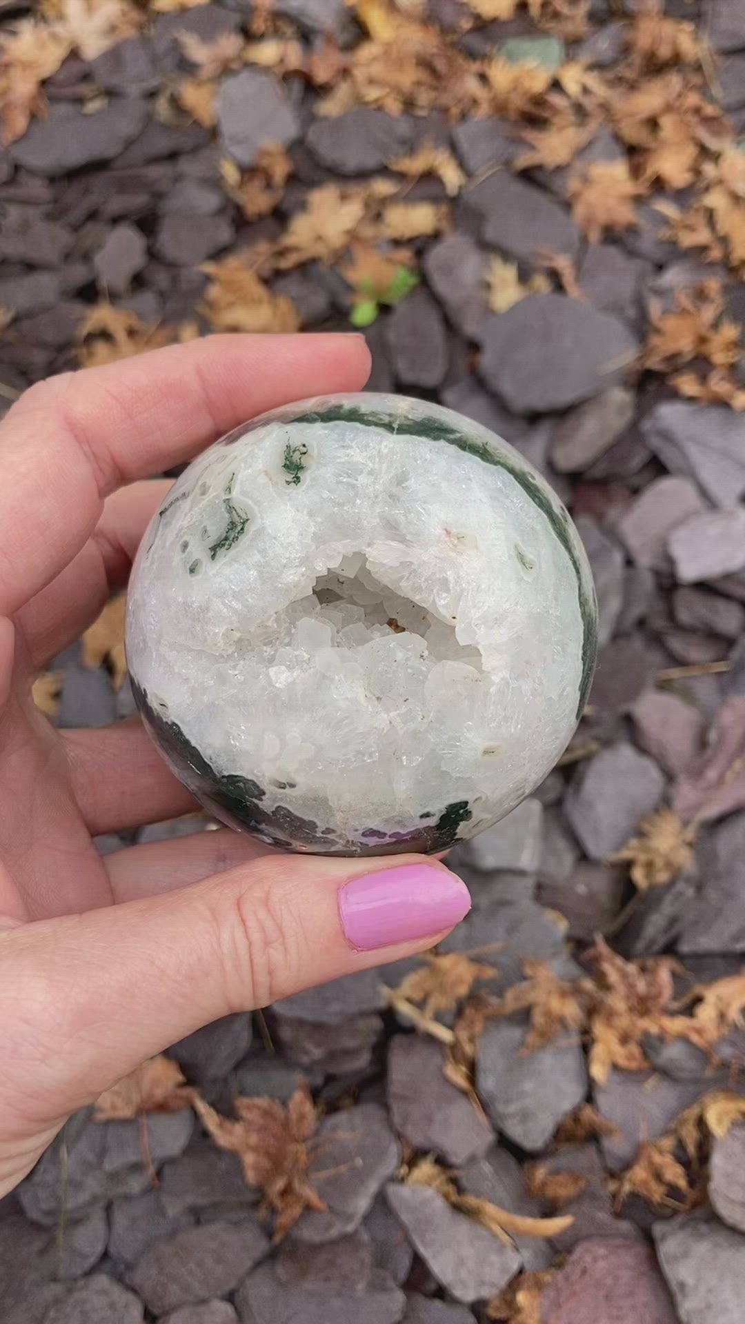 Large Druzy Moss agate spheres 💚✨