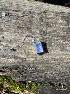 Stunning Lavender Amethyst (Emerald cut) necklace on 925 silver