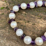 Load image into Gallery viewer, Amethyst &amp; Pearl 💜 Rose Quartz &amp; Pearl💖 bracelets
