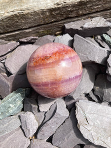 Stunning rare large Pink and Yellow Flourite sphere 💖💛✨