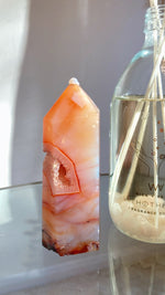 Load image into Gallery viewer, Large druzy Carnelian tower
