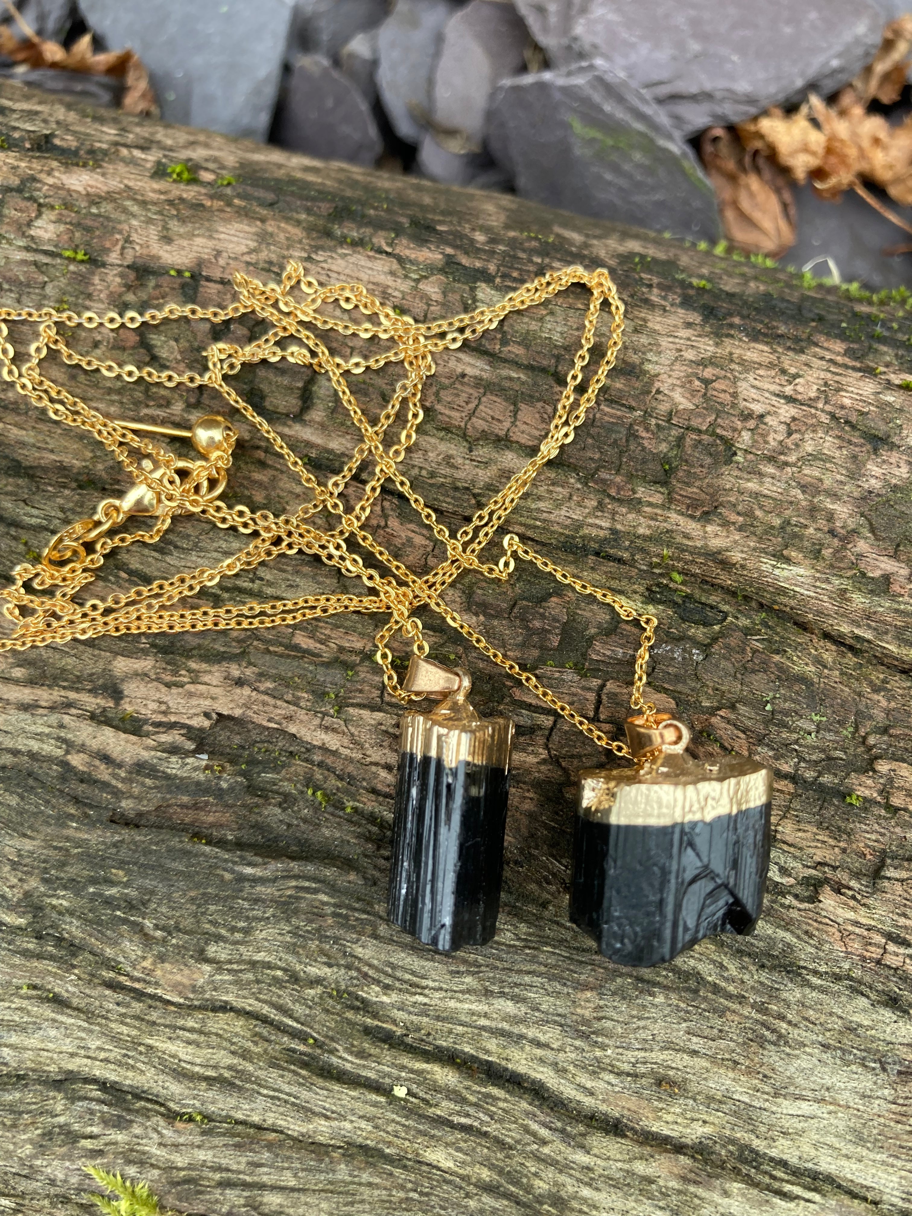 Stunning small black tourmaline pendants 🖤