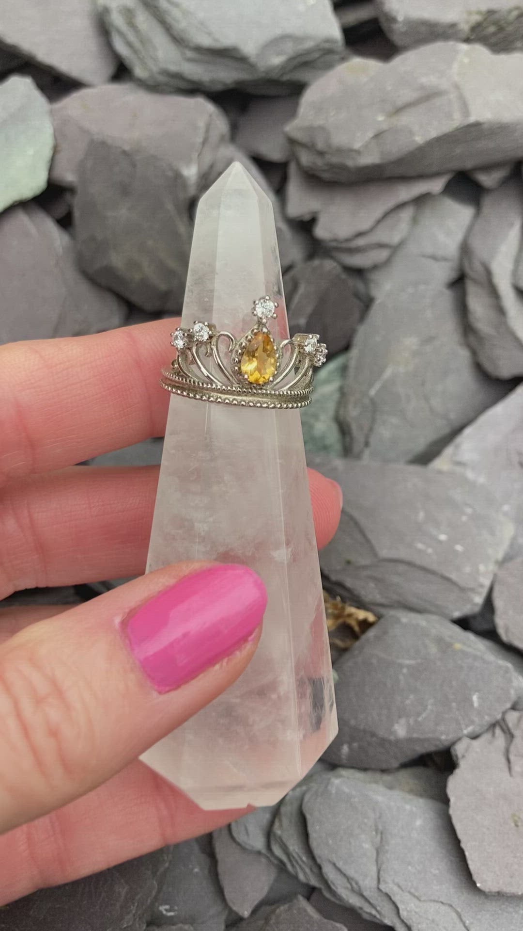 Stunning Citrine Tiara Crown ring