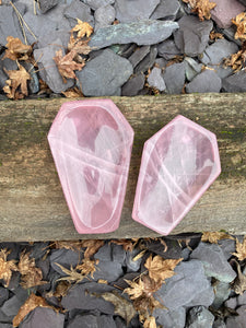 Rose quartz coffin trinket dishes