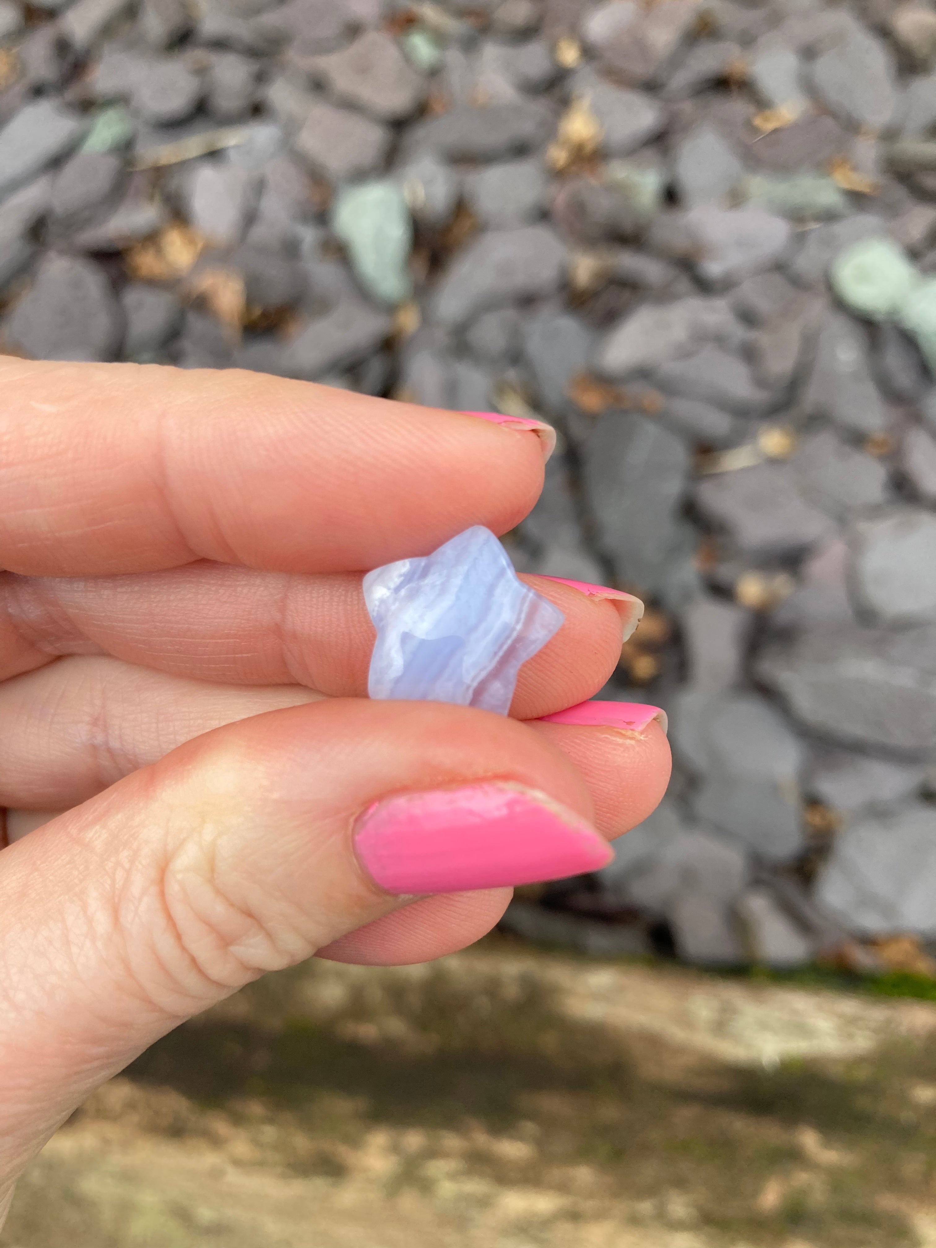 Aura Blue Lace Agate palms 💙✨