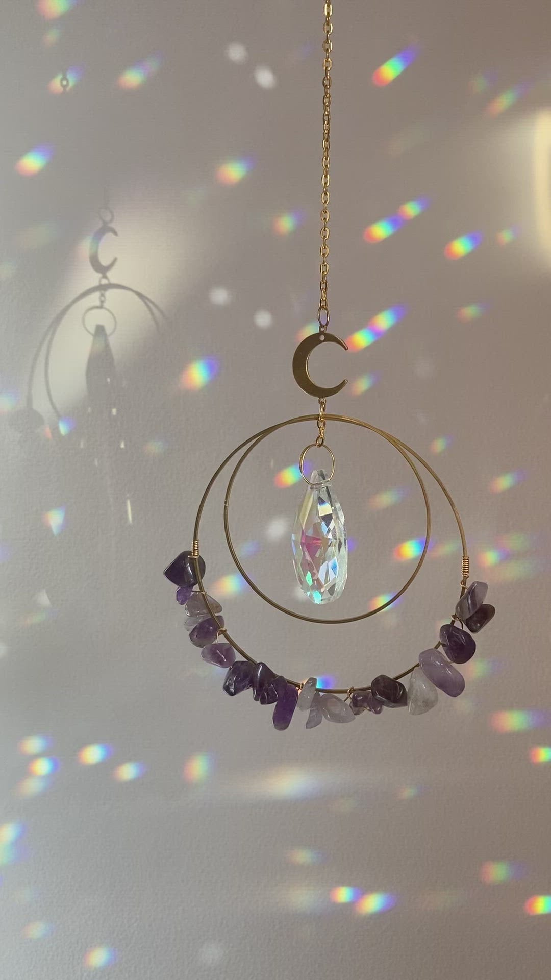 Stunning crystal double hoop Sun catchers