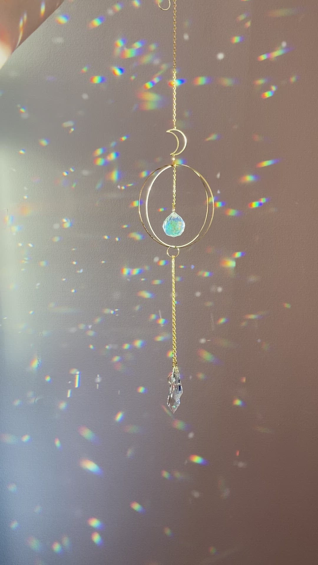 Stunning double hoop and moon 🌙 Sun catcher