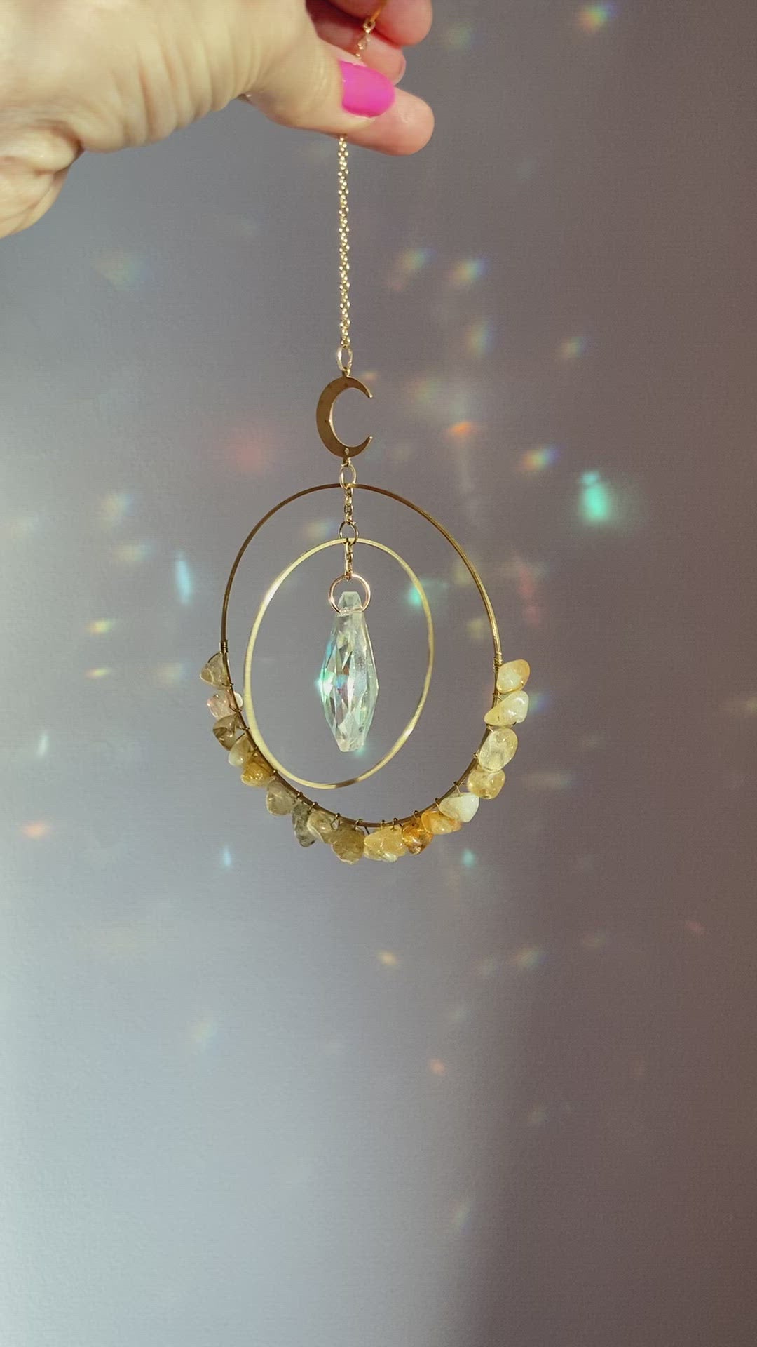 Stunning crystal double hoop Sun catchers