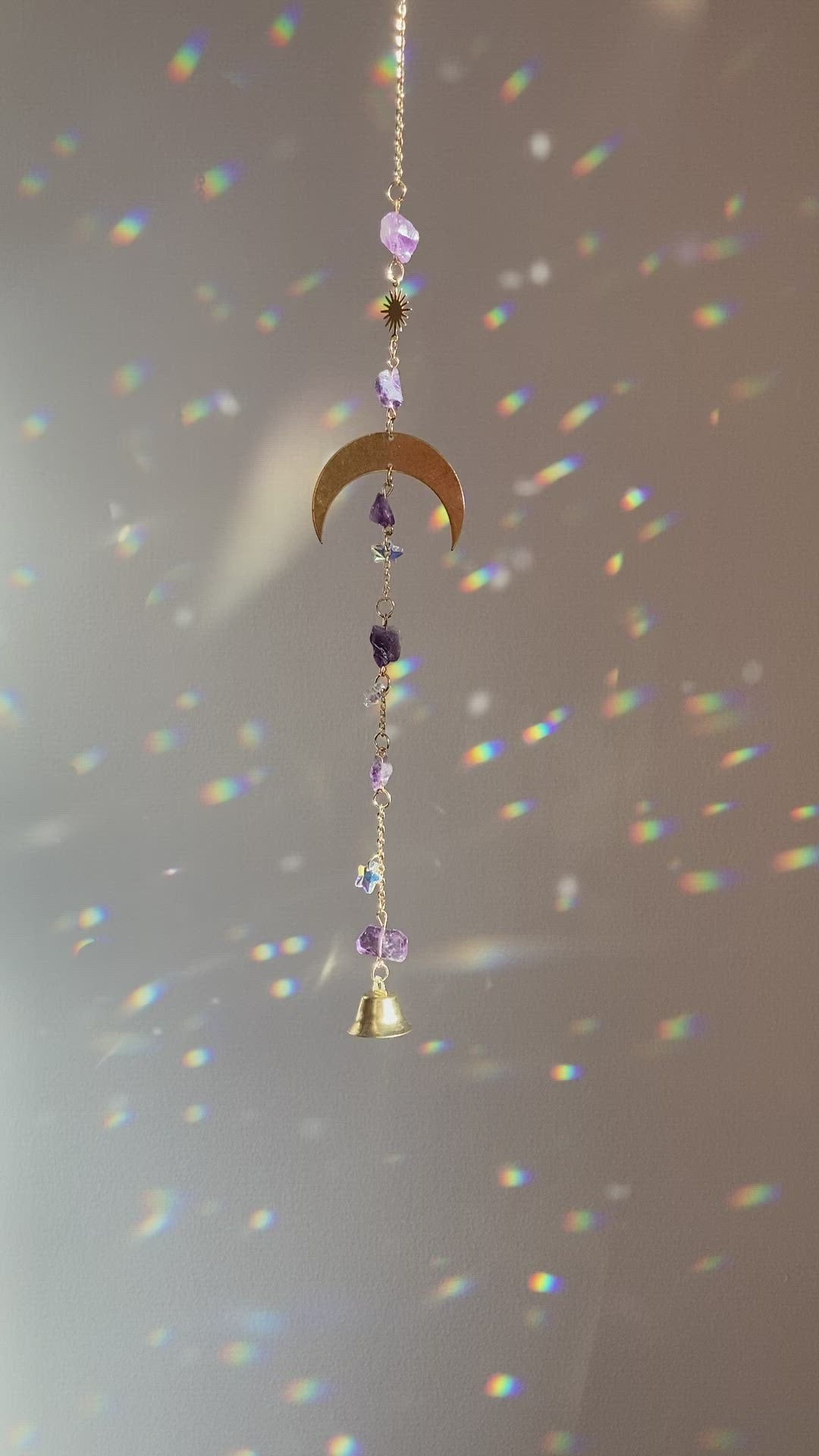 Small Amethyst moon 🌙 and star ⭐️ Sun catcher