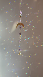 Load and play video in Gallery viewer, Small Amethyst moon 🌙 and star ⭐️ Sun catcher
