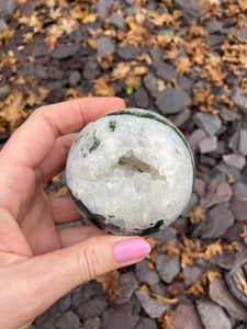 Large Druzy Moss agate spheres 💚✨