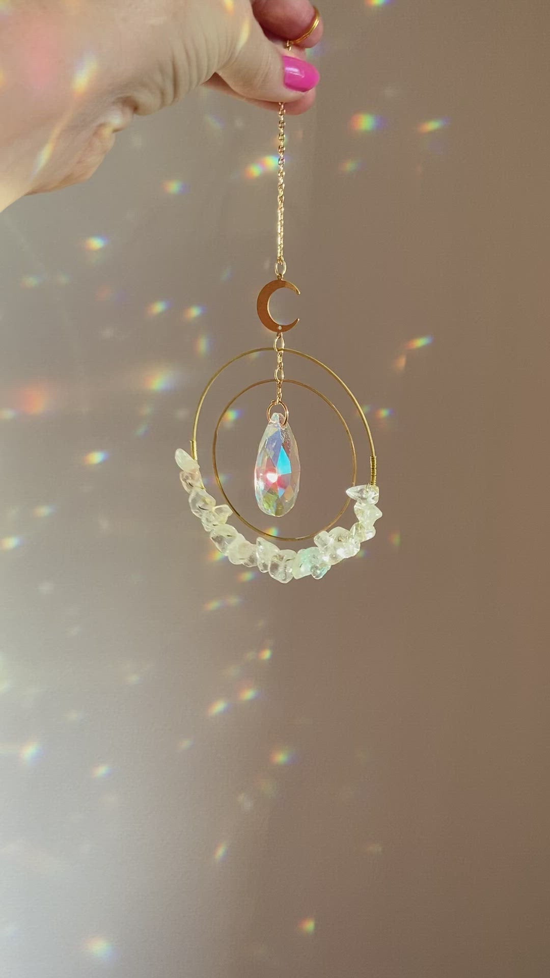 Stunning crystal double hoop Sun catchers