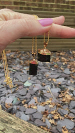 Load and play video in Gallery viewer, Stunning small black tourmaline pendants 🖤
