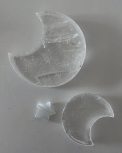 Selenite Moon Charging plates