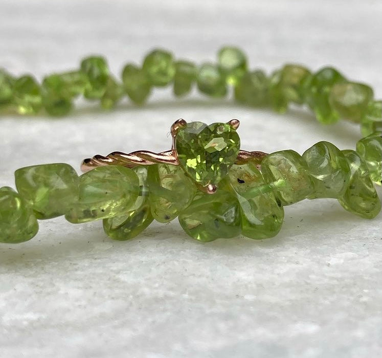 Pretty Peridot ring and bracelet collection