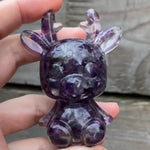 Load image into Gallery viewer, Amethyst &amp; Moonstone chip resin cute deers
