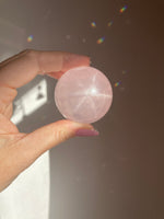 Load image into Gallery viewer, Super high quality icey Star Rose Quartz spheres
