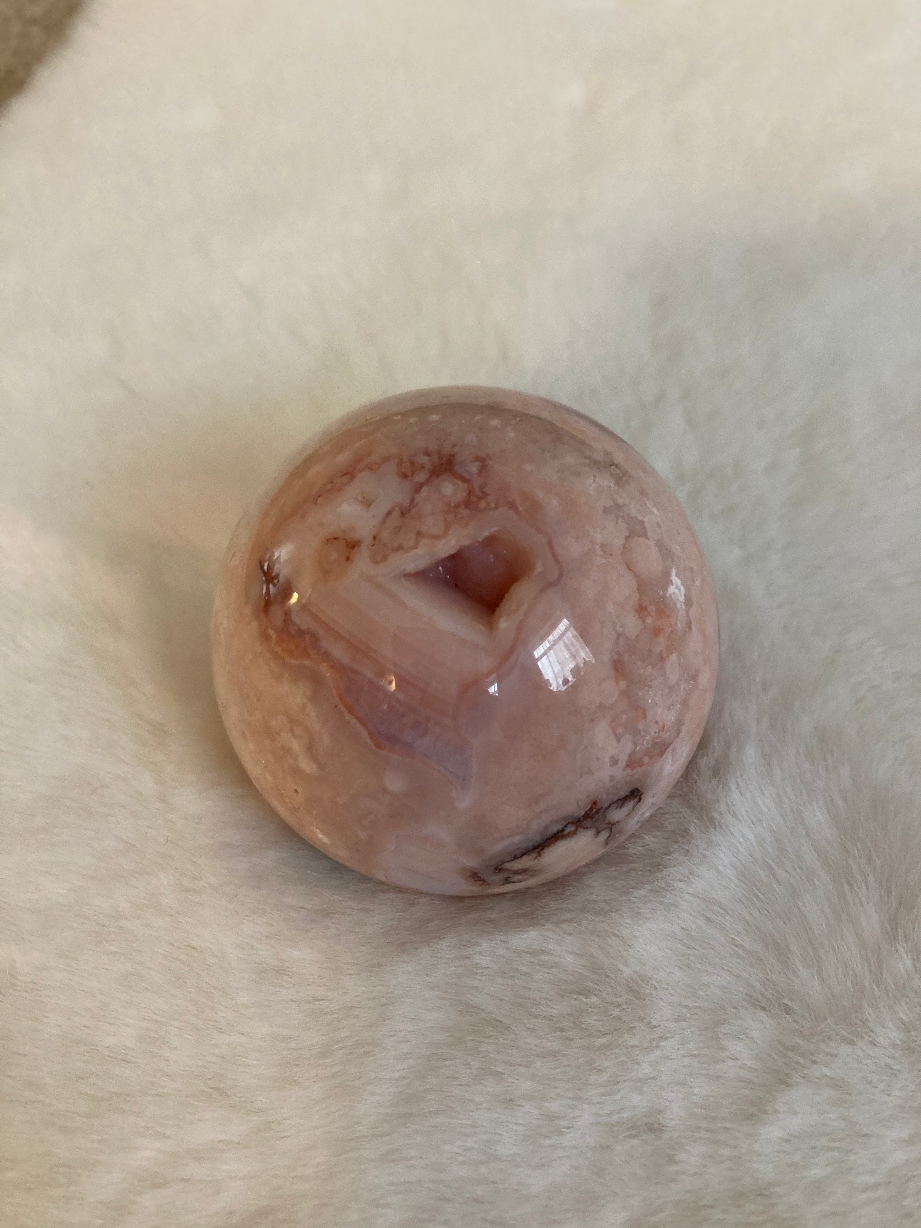 Rare stunning Carnelian Flower agate spheres 🧡