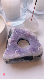 Load image into Gallery viewer, Amethyst candle  t-light holders
