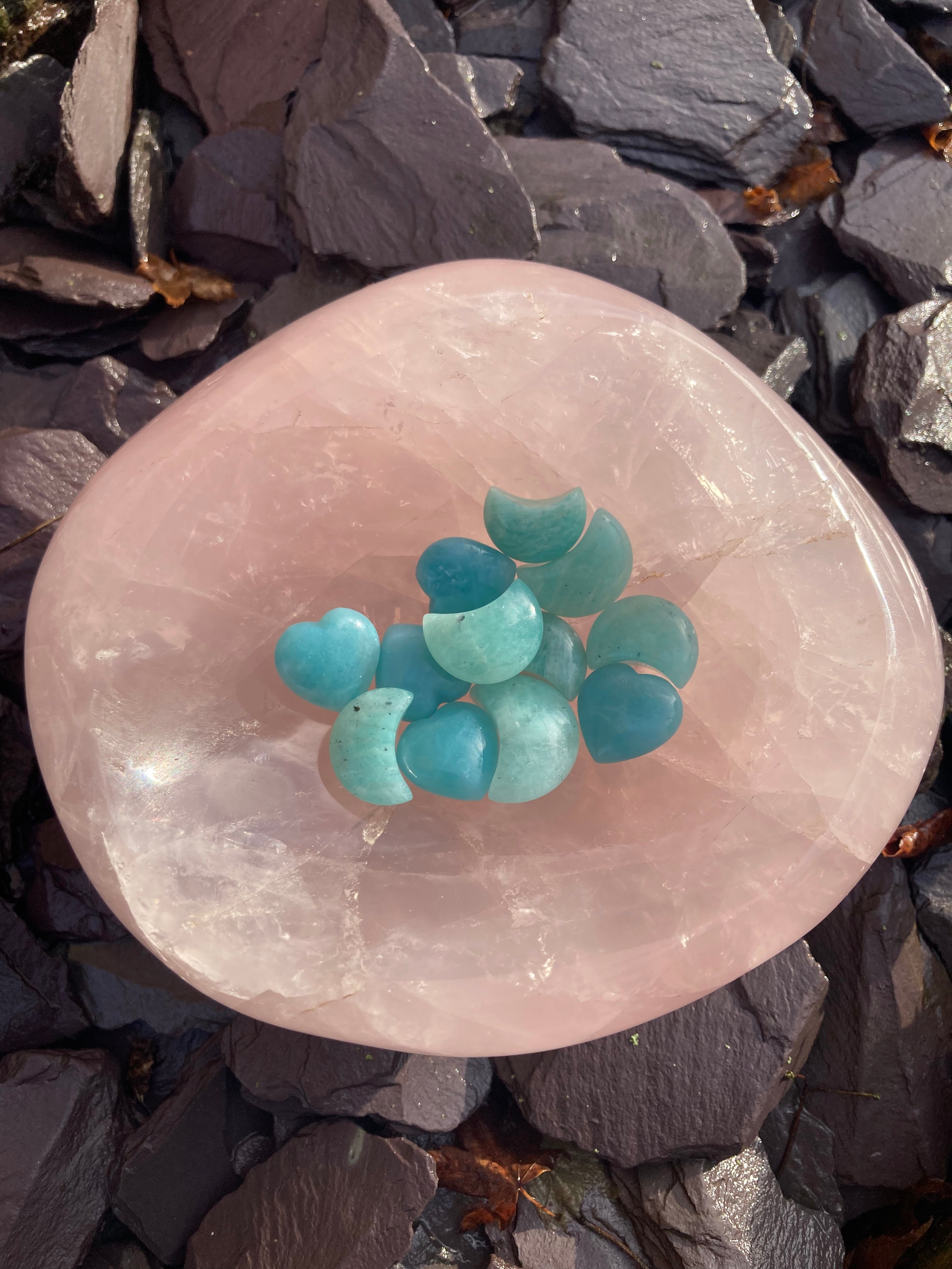 Mini Amazonite Hearts 💚 & Moons 🌙✨