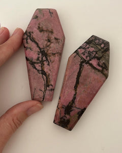 Super cute Pink Rhodonite chunky coffins