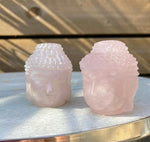 Load image into Gallery viewer, Beautiful tranquil Rose Quartz and Aura Rose Quartz Buddha heads 💖✨
