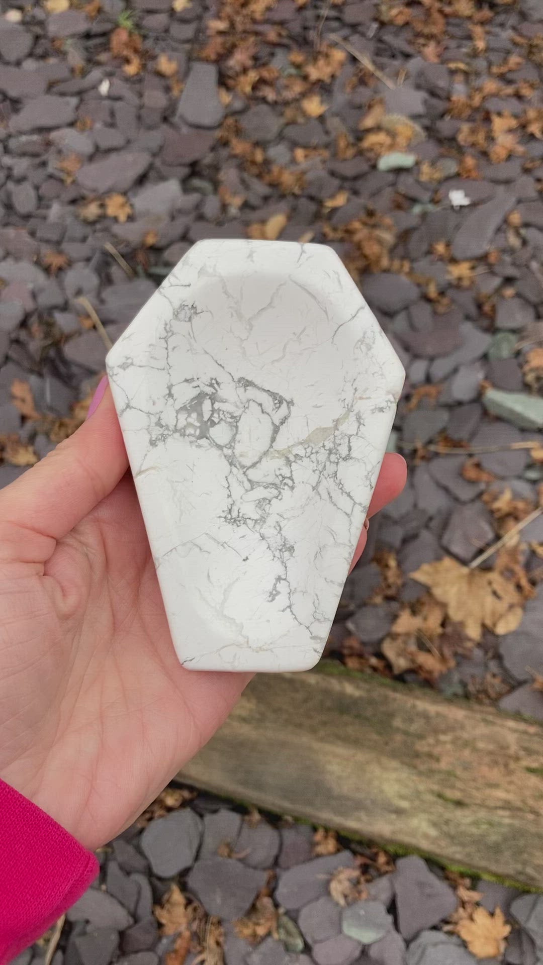 Beautiful Howlite coffin bowl 🤍