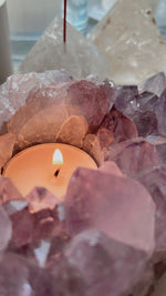 Load image into Gallery viewer, Amethyst candle  t-light holders
