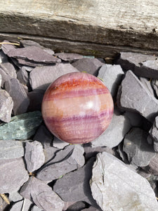 Stunning rare large Pink and Yellow Flourite sphere 💖💛✨