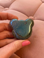 Load image into Gallery viewer, Moss agate chunky Aura teddy bear palms
