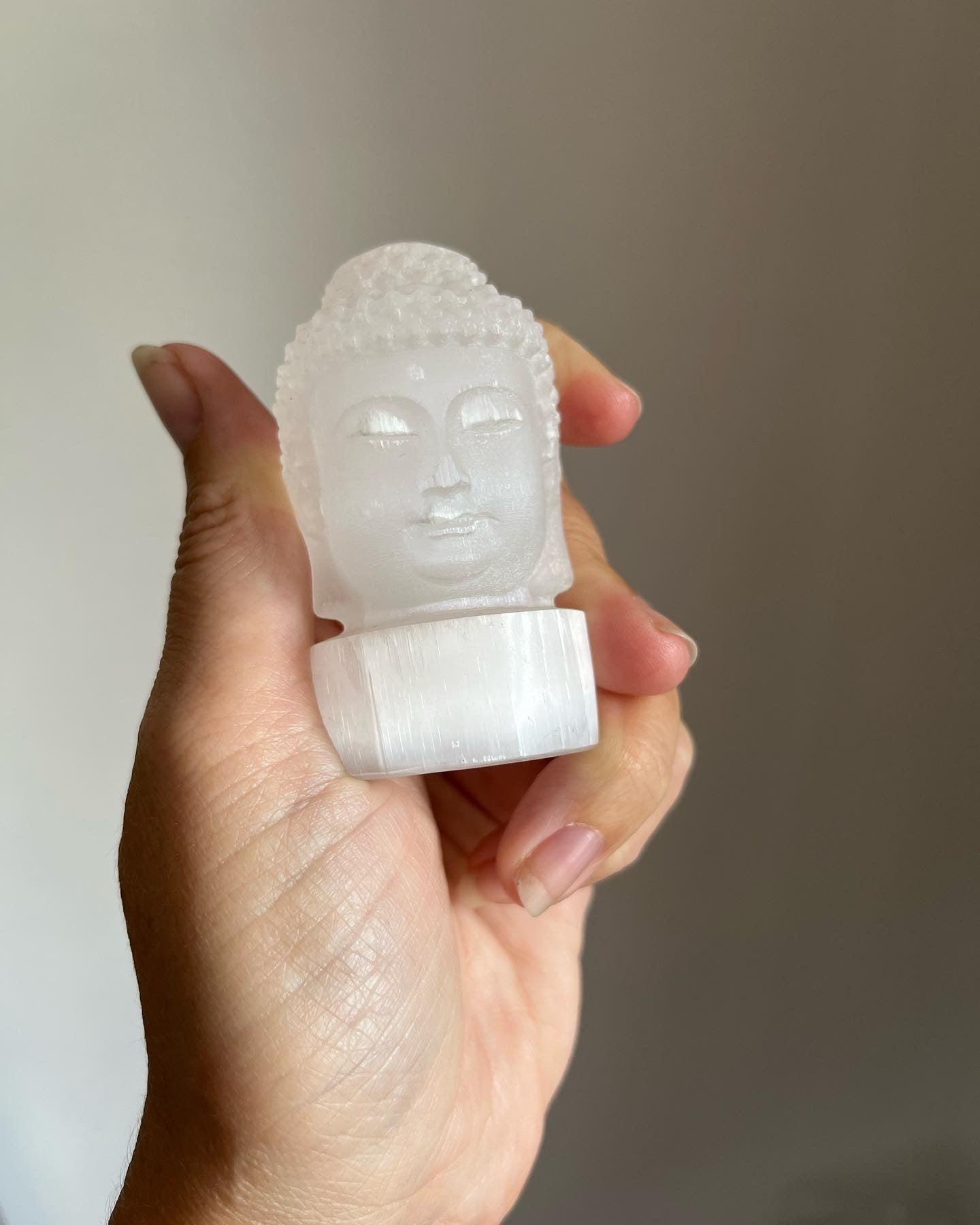 Selenite Buddha head