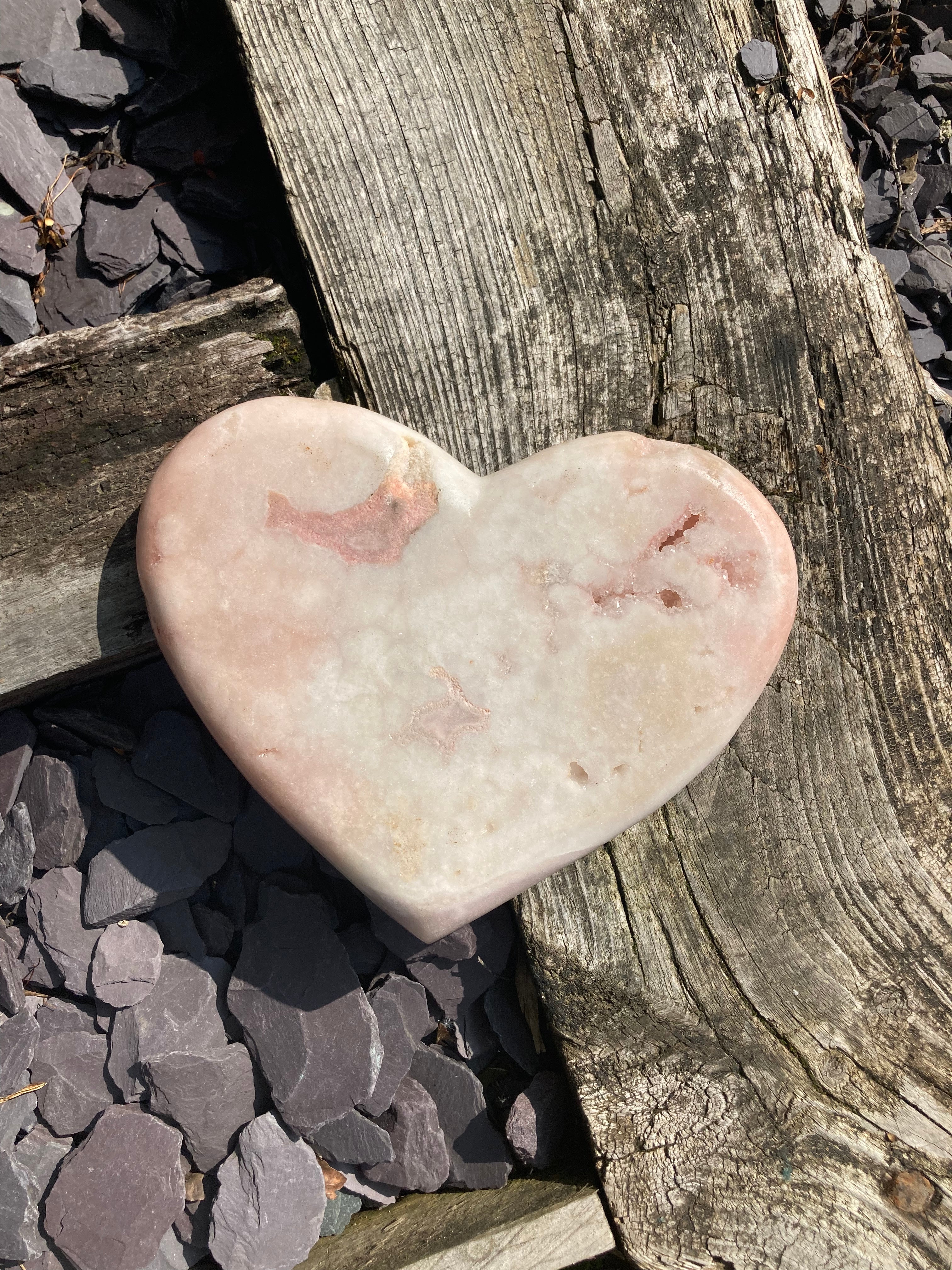 Huge Pink Amethyst  druzy heart bowl 💖✨