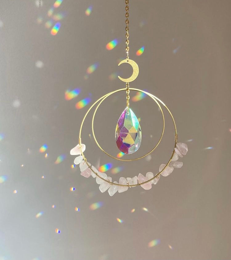 Stunning crystal double hoop Sun catchers